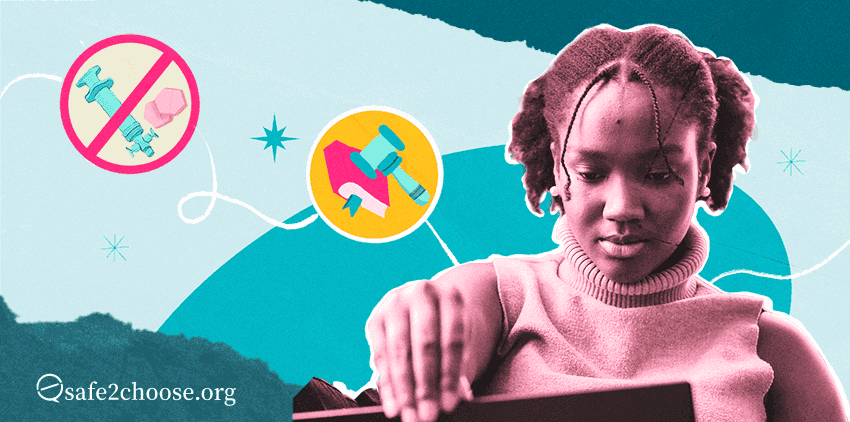 Young woman learning about abortion laws and safe methods in Kenya